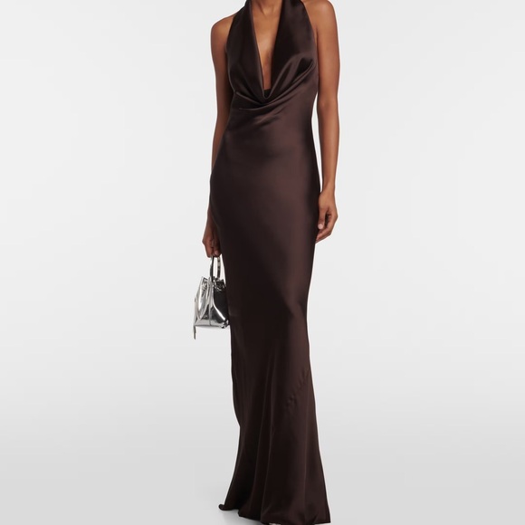 Norma Kamali Gown - Draped Halterneck in Expresso size XXS - Picture 1 of 5